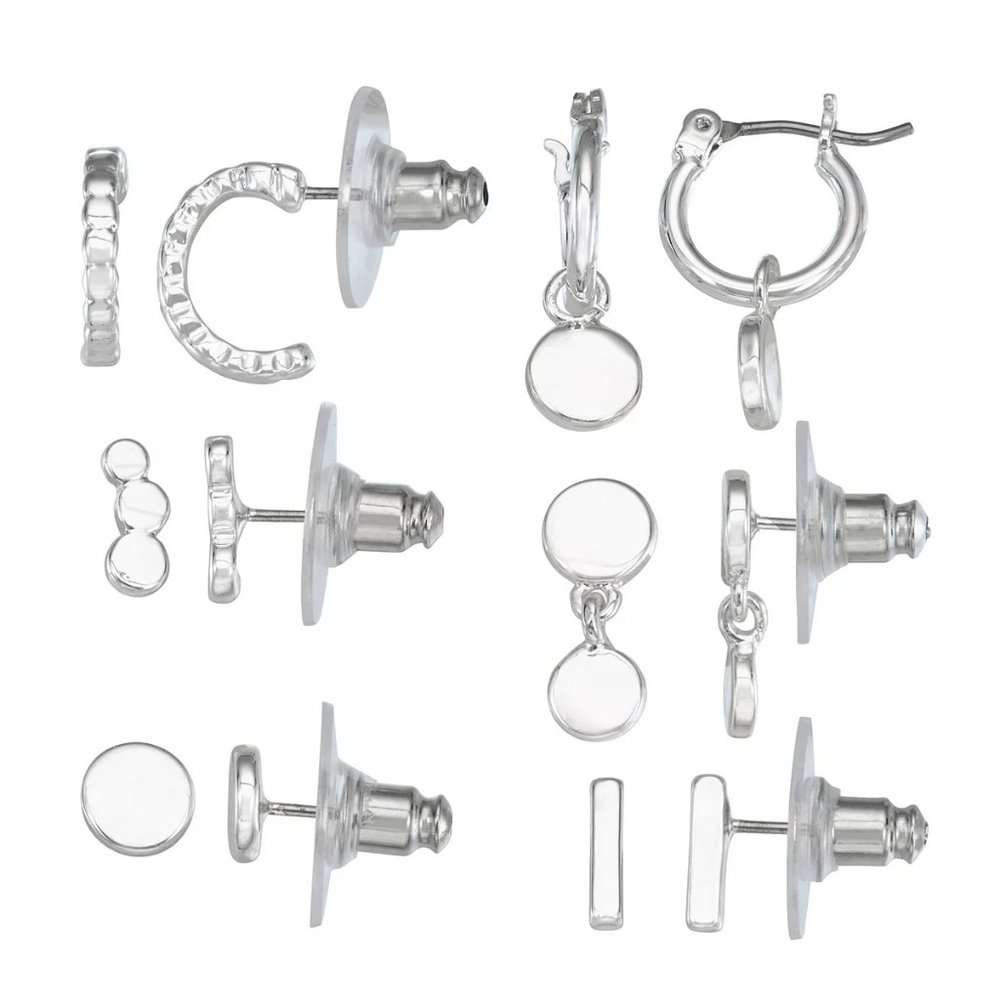 Nine West Metallic Discs Earrings Set